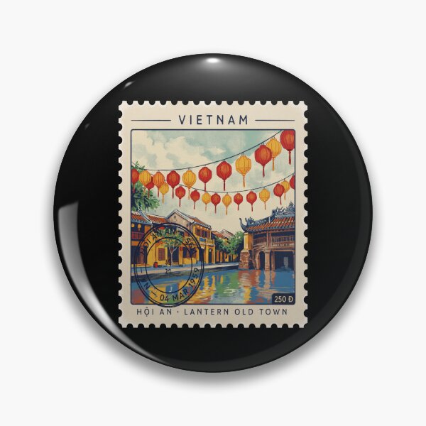 Item preview, Hoi An Vietnam Lantern Old Town Bridge Stamp Sticker designed and sold by stickercuffs.