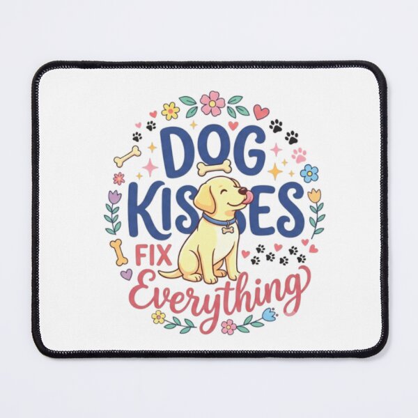 Item preview, Dog Kisses Fix Everything T-Shirt | Cute Dog Lover Typography | Funny Puppy Gift designed and sold by Faisal Shah.