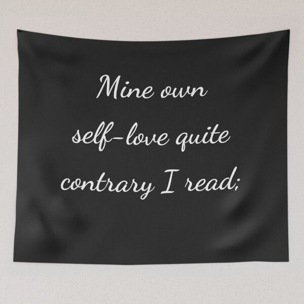Item preview, “Mine own self-love quite contrary I read;” - handwriting white designed and sold by ariksworld.