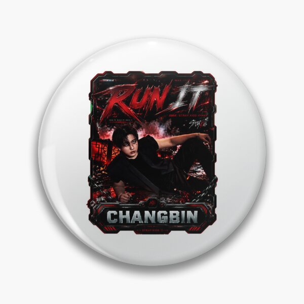 Item preview,  Stray Kids Changbin Run It dark metal typography art designed and sold by Valeree Store.