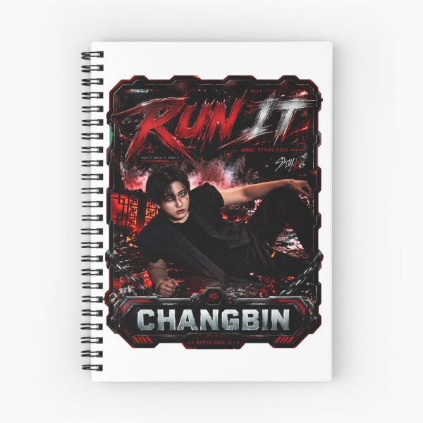 Item preview,  Stray Kids Changbin Run It dark metal typography art designed and sold by Valeree Store.
