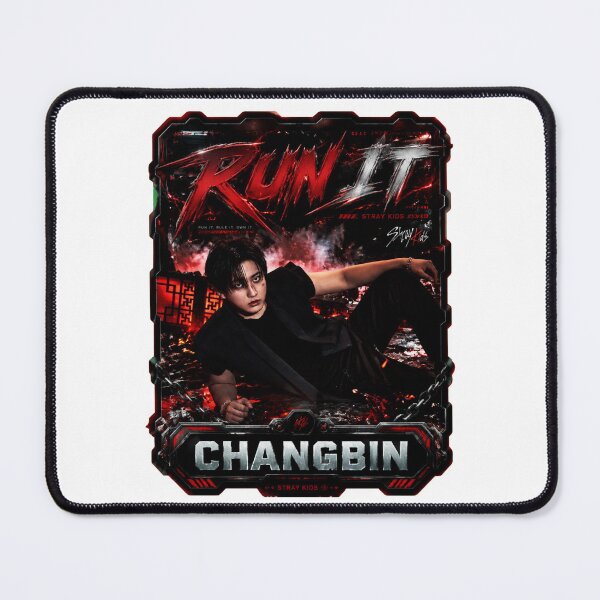 Item preview, Stray Kids Changbin Run It dark metal typography art designed and sold by Valeree Store.