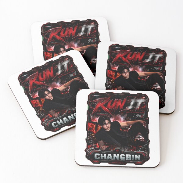Item preview,  Stray Kids Changbin Run It dark metal typography art designed and sold by Valeree Store.