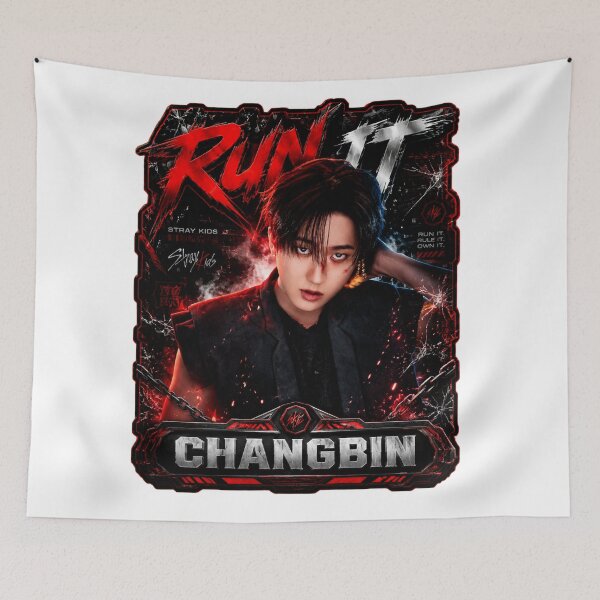 Item preview, Changbin 3RACHA SPEARB Run It Heavy Metal Crimson Poster designed and sold by Valeree Store.