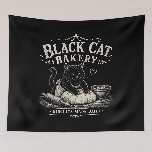 Item preview, Black Cat Bakery Biscuits Made Daily designed and sold by CelidaBonde.
