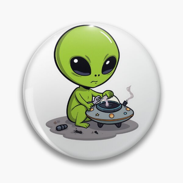 Artikelvorschau, UFO schon wieder kaputt | Niedlicher Alien-Mechaniker entworfen und verkauft von SmokingAlien.