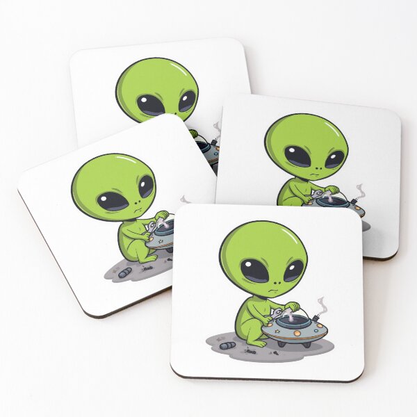 Item preview, UFO Broke Again | Cute Alien Mechanic designed and sold by SmokingAlien.