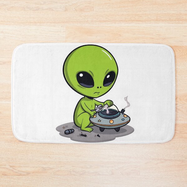 Item preview, UFO Broke Again | Cute Alien Mechanic designed and sold by SmokingAlien.