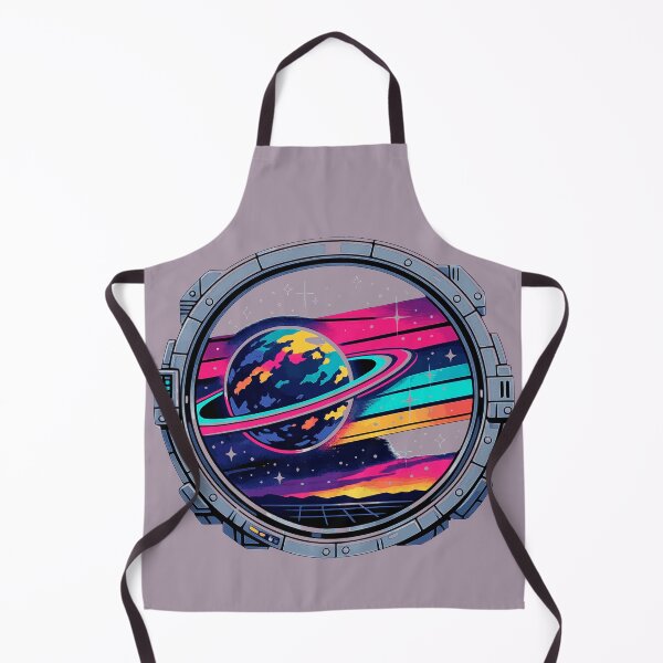 Item preview, Neon Retrowave Anime Space Station Porthole designed and sold by KungPowUnicorn.