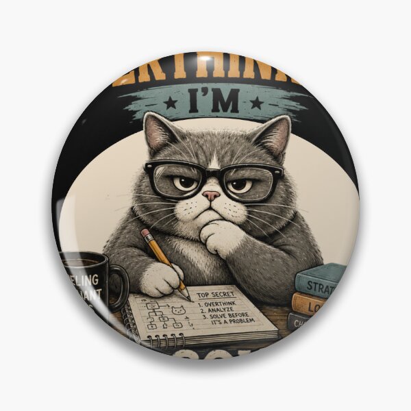 Item preview, I'm Not Overthinking I'm Pre-Solving Problems Cat T-Shirt – Funny Smart Cat Nerd Humor Design designed and sold by Artimax-Studio.