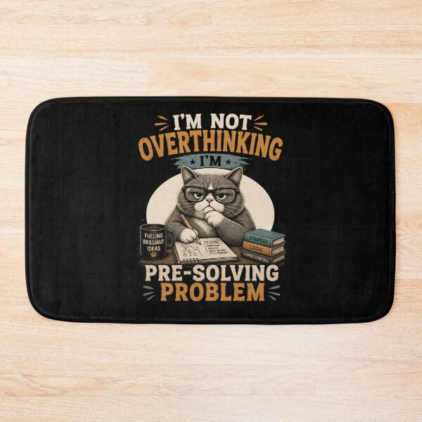 Item preview, I'm Not Overthinking I'm Pre-Solving Problems Cat T-Shirt – Funny Smart Cat Nerd Humor Design designed and sold by Artimax-Studio.