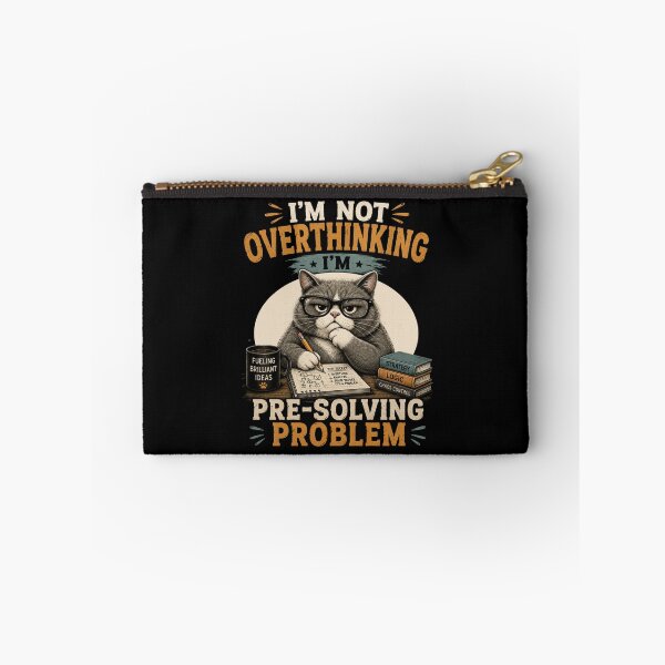 Item preview, I'm Not Overthinking I'm Pre-Solving Problems Cat T-Shirt – Funny Smart Cat Nerd Humor Design designed and sold by Artimax-Studio.