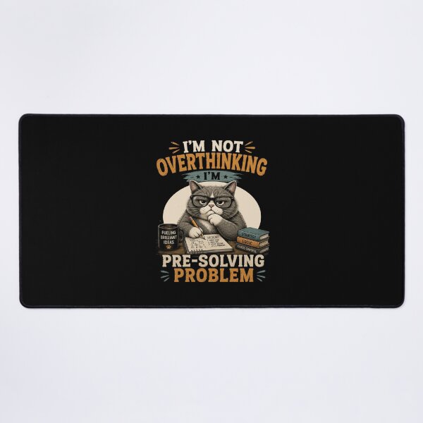 Item preview, I'm Not Overthinking I'm Pre-Solving Problems Cat T-Shirt – Funny Smart Cat Nerd Humor Design designed and sold by Artimax-Studio.