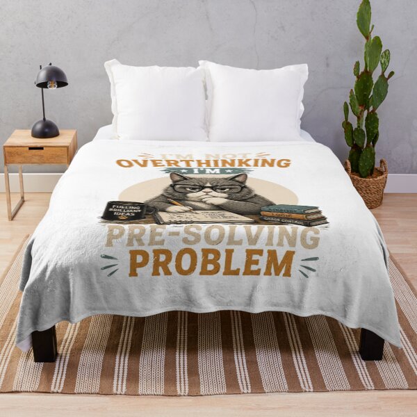 Item preview, I'm Not Overthinking I'm Pre-Solving Problems Cat T-Shirt – Funny Smart Cat Nerd Humor Design designed and sold by Artimax-Studio.