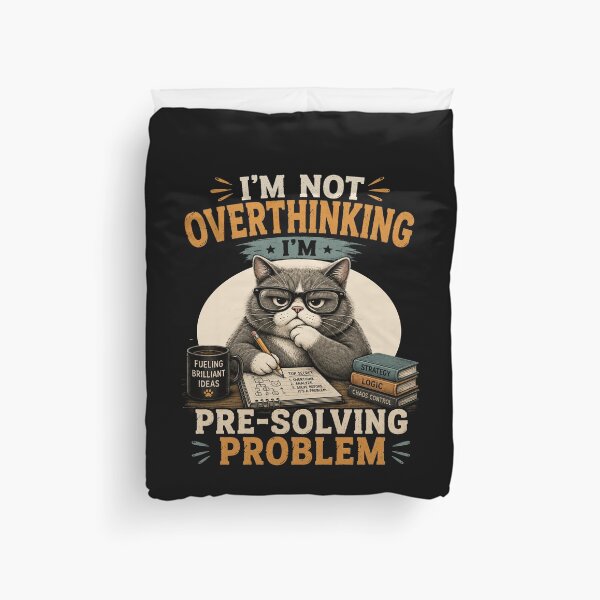 Item preview, I'm Not Overthinking I'm Pre-Solving Problems Cat T-Shirt – Funny Smart Cat Nerd Humor Design designed and sold by Artimax-Studio.