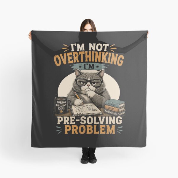 Item preview, I'm Not Overthinking I'm Pre-Solving Problems Cat T-Shirt – Funny Smart Cat Nerd Humor Design designed and sold by Artimax-Studio.