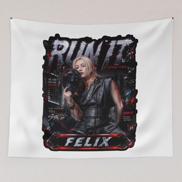 Item preview,  SKZ Felix Run It crimson lightning tour concert design designed and sold by Valeree Store.