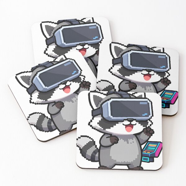 Item preview, 8-Bit Raccoon with VR Headset designed and sold by pumsquare.