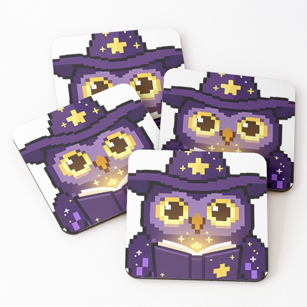 Item preview, Pixel Owl Wizard with Spellbook designed and sold by pumsquare.