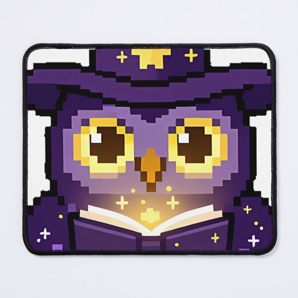 Item preview, Pixel Owl Wizard with Spellbook designed and sold by pumsquare.