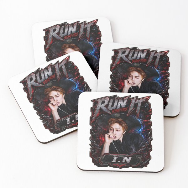 Item preview,  I.N Stray Kids Run It sharp glare dark crimson stage poster designed and sold by Valeree Store.