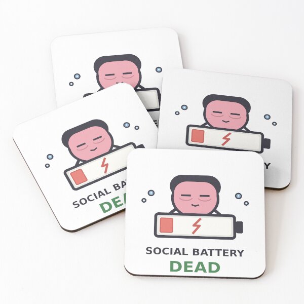 Item preview, Social Battery Dead — Funny Introvert Design, Cute Gift For Antisocial Friends designed and sold by QuirkyCartel.