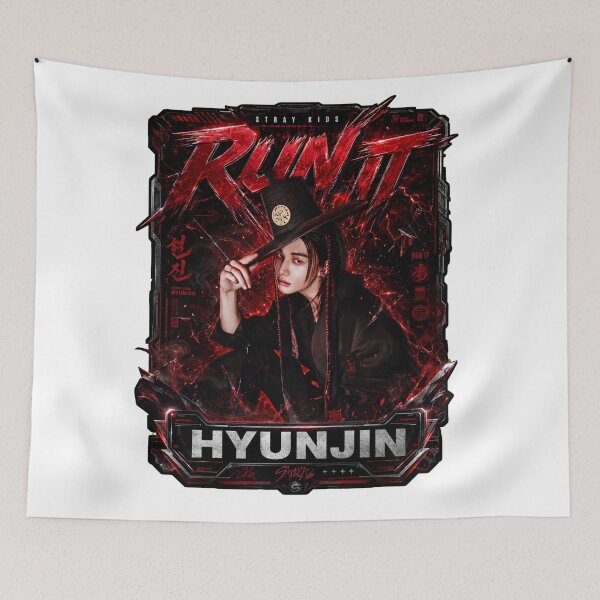 Item preview,  Hyunjin Stray Kids Run It dramatic dark red stage visual designed and sold by Valeree Store.