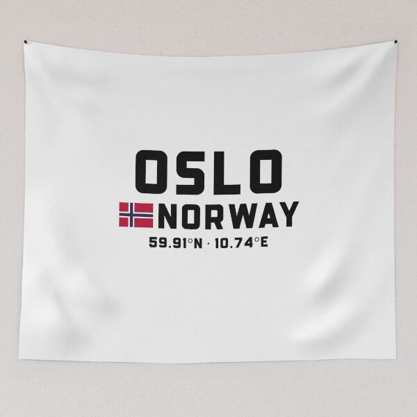 Item preview, Oslo Norway Coordinates and Flag designed and sold by Andersce.
