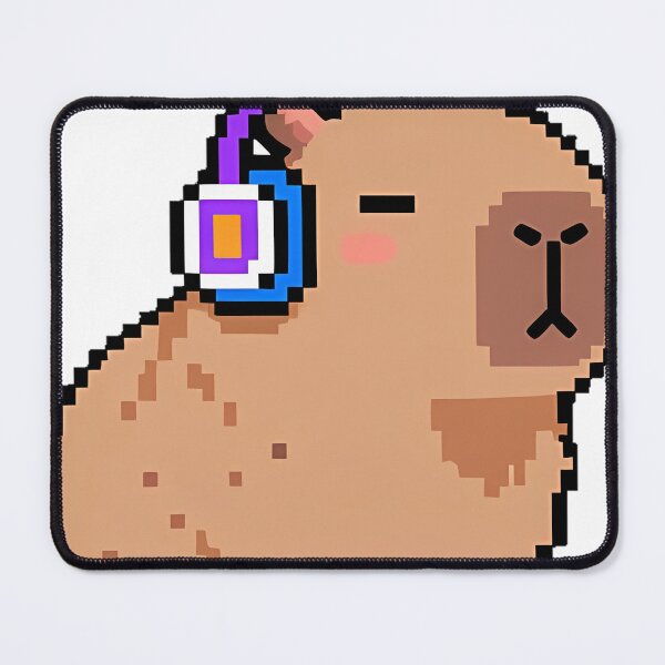 Item preview, Pixel Capybara with Headphones designed and sold by pumsquare.