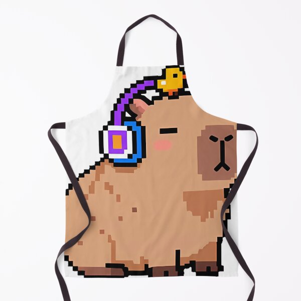 Item preview, Pixel Capybara with Headphones designed and sold by pumsquare.