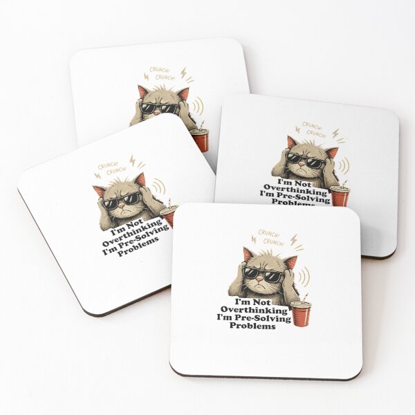Item preview, I'm Not Overthinking I'm Pre-Solving Problems Cat  – Funny Smart Cat Nerd Humor Design designed and sold by Artimax-Studio.