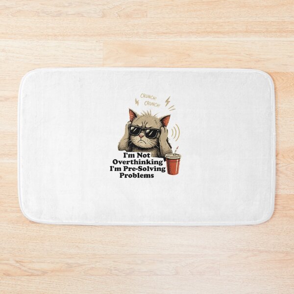 Item preview, I'm Not Overthinking I'm Pre-Solving Problems Cat  – Funny Smart Cat Nerd Humor Design designed and sold by Artimax-Studio.