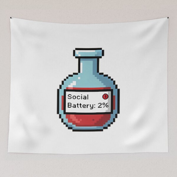 Item preview, Social Battery 2% Pixel Potion designed and sold by Linework Studio.