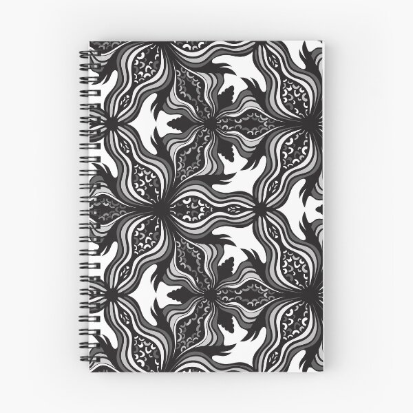 Item preview, Black and white floral pattern designed and sold by JuliaGo.