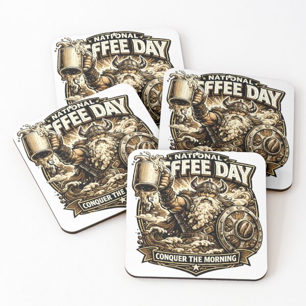 Item preview, Conquer The Morning National Coffee Day Viking Coffee designed and sold by irfanshikh.