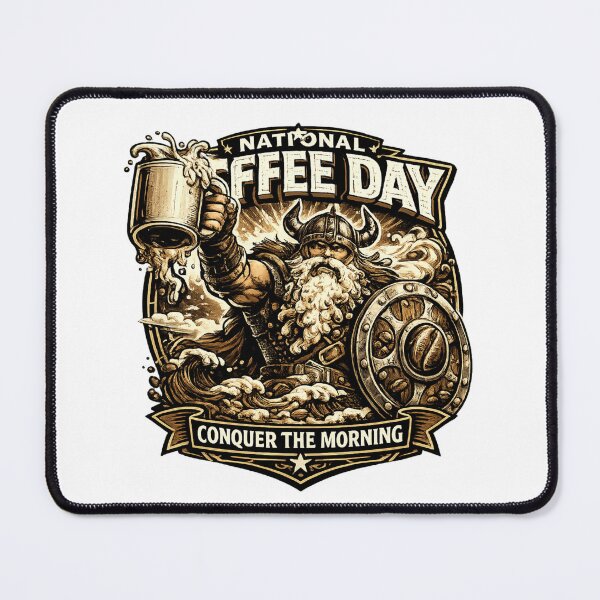 Item preview, Conquer The Morning National Coffee Day Viking Coffee designed and sold by irfanshikh.
