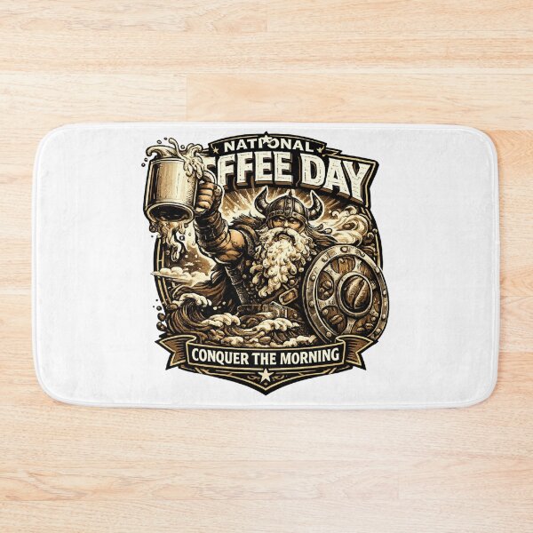Item preview, Conquer The Morning National Coffee Day Viking Coffee designed and sold by irfanshikh.