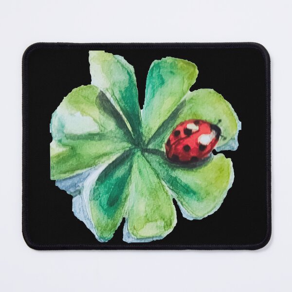 Item preview, Watercolor Four Leaf Clover Ladybug Lucky Charm Art designed and sold by Tokraz-art.