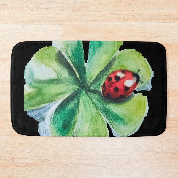 Item preview, Watercolor Four Leaf Clover Ladybug Lucky Charm Art designed and sold by Tokraz-art.