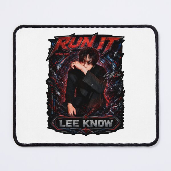 Item preview, Lee Know Stray Kids Run It electric red performance pose designed and sold by Valeree Store.