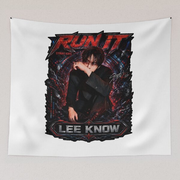 Item preview, Lee Know Stray Kids Run It electric red performance pose designed and sold by Valeree Store.