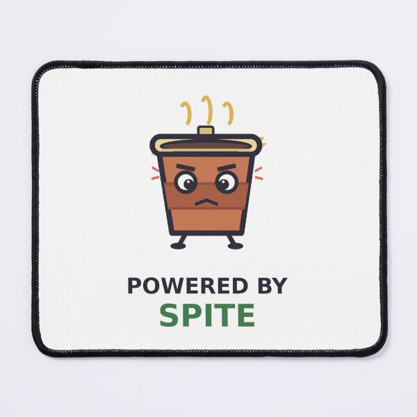 Item preview, Powered By Spite — Funny Coffee Lover Design, Sarcastic Gift For Tired Coworkers designed and sold by QuirkyCartel.