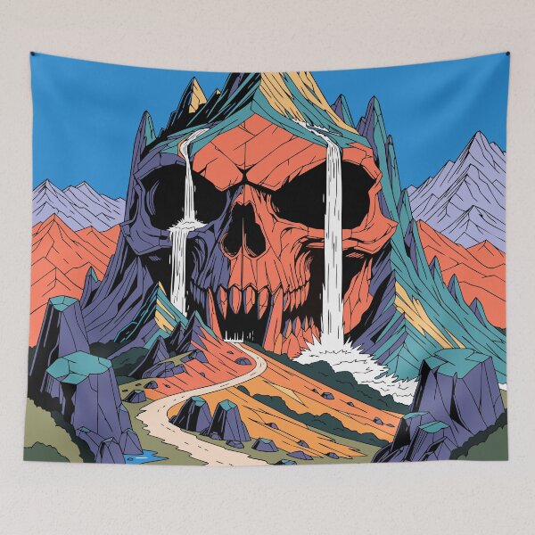 Item preview, Title Skullfall Canyon – Neon Mountain Passage designed and sold by LordOfWear.