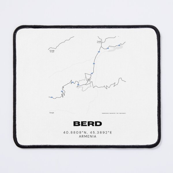 Item preview, Berd Armenia Minimalist City Map with Coordinates | Black and White Street Map Art Print designed and sold by RM-Journey.