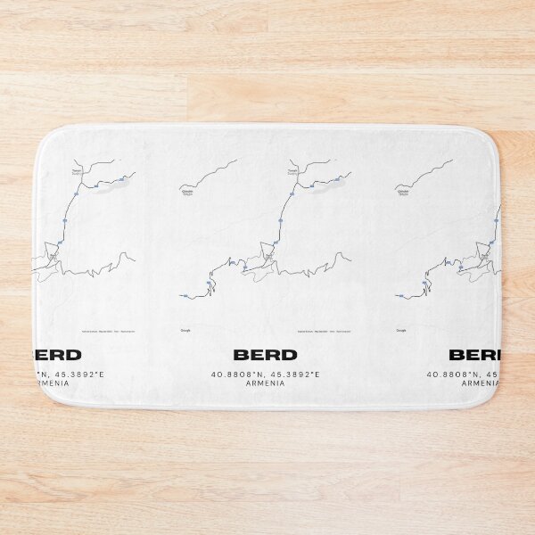Item preview, Berd Armenia Minimalist City Map with Coordinates | Black and White Street Map Art Print designed and sold by RM-Journey.