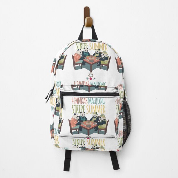 Item preview, 4 Pandas Mahjong Stripe Summer – Cute Retro Gaming Design designed and sold by Whimsy Trail Co.