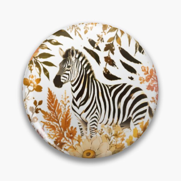 Item preview, Zebra Floral Pattern Vintage Botanical Print designed and sold by Linework Studio.