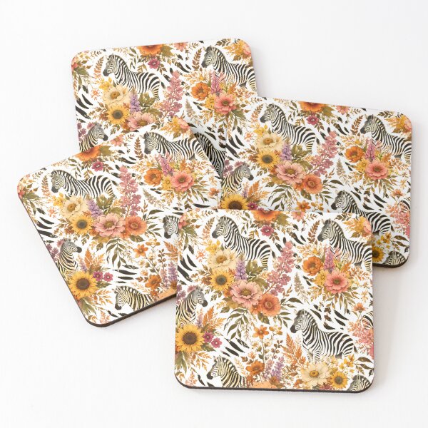 Item preview, Zebra Floral Pattern Vintage Botanical Print designed and sold by Linework Studio.