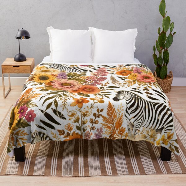 Item preview, Zebra Floral Pattern Vintage Botanical Print designed and sold by Linework Studio.
