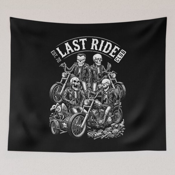Item preview, Vintage Motorcycle Last Ride Club Funny Skeleton Bikers designed and sold by GrandeDuc.